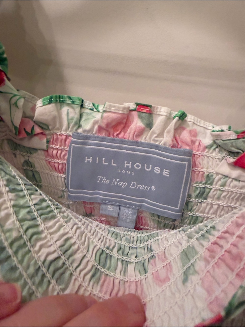 Hill House Home The Ellie Floral Nap Dress Pink Roses Poplin Size S - Picture 8 of 10